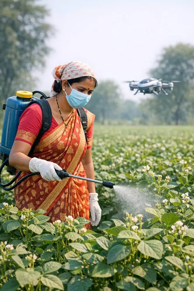 सोयाबीन शेती उत्पादन वाढवण्यासाठी १० प्रभावी उपाय (२०२५ मार्गदर्शक) 4 सोयाबीन पिकावर कीड नियंत्रण फवारणी