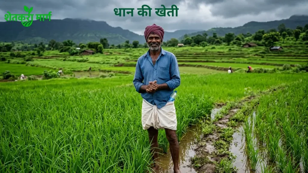 धान की खेती 2026 में हरे-भरे धान के खेत में खड़ा भारतीय किसान